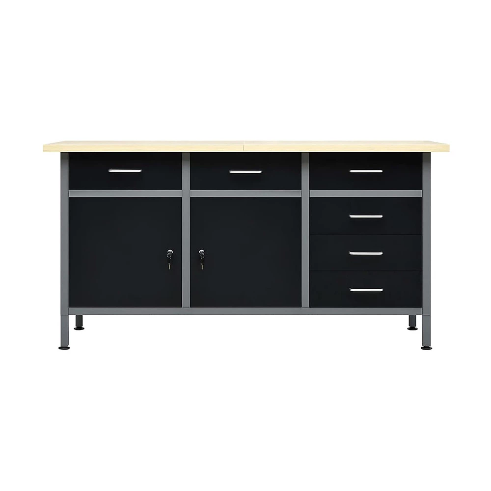 Arbetsbänk Be Basic Svart 160x60x85 Cm Stål 4 Arbetsbänk Be Basic Svart 160x60x85 Cm Stål - Bild 2