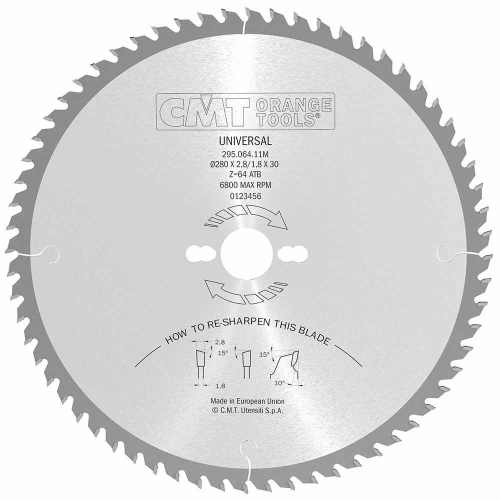 Sågklinga CMT Orange Tools Kapning/klyvning 280x2,8x30 T64 W 3 Sågklinga CMT Orange Tools Kapning/klyvning 280x2,8x30 T64 W