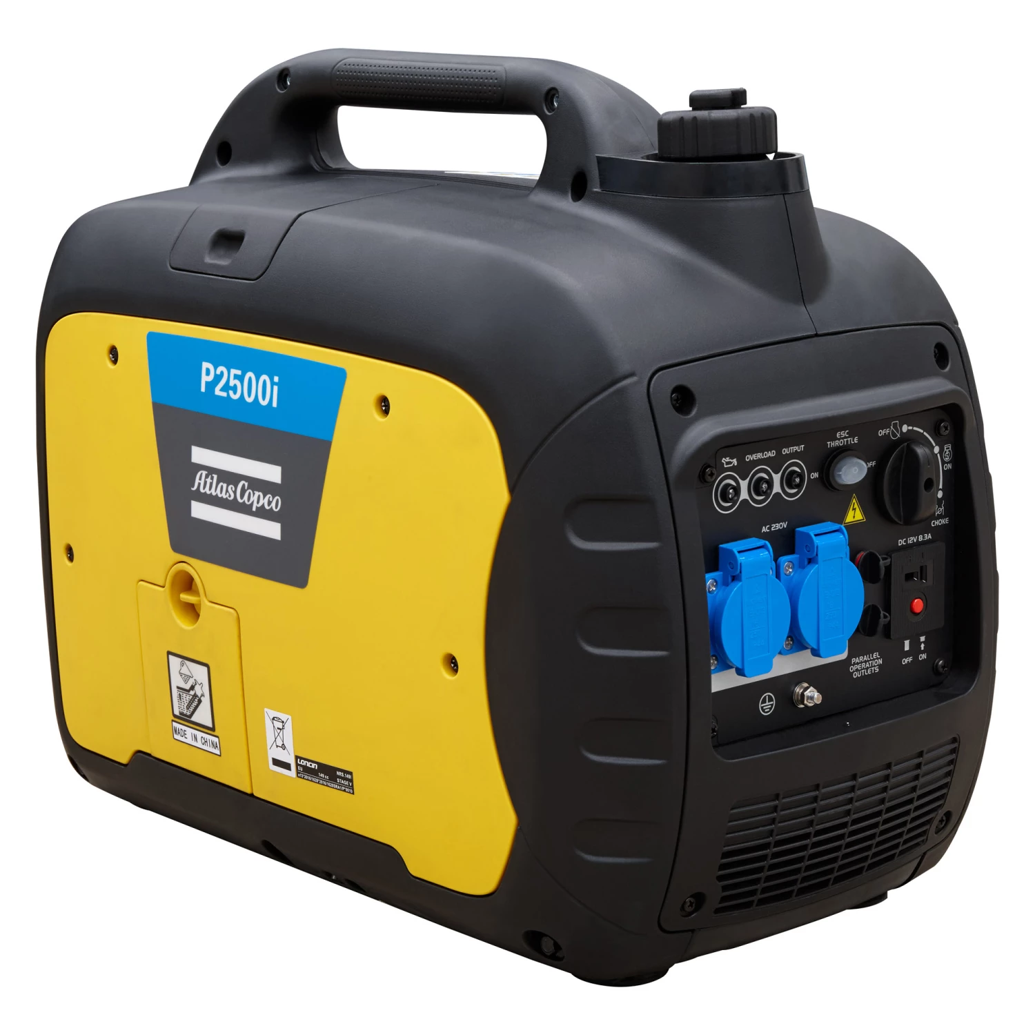 Elverk Atlas Copco P2500i Inverter 2,3 KVA 230 V 1-Fas 3 Elverk Atlas Copco P2500i Inverter 2,3 KVA 230 V 1-Fas