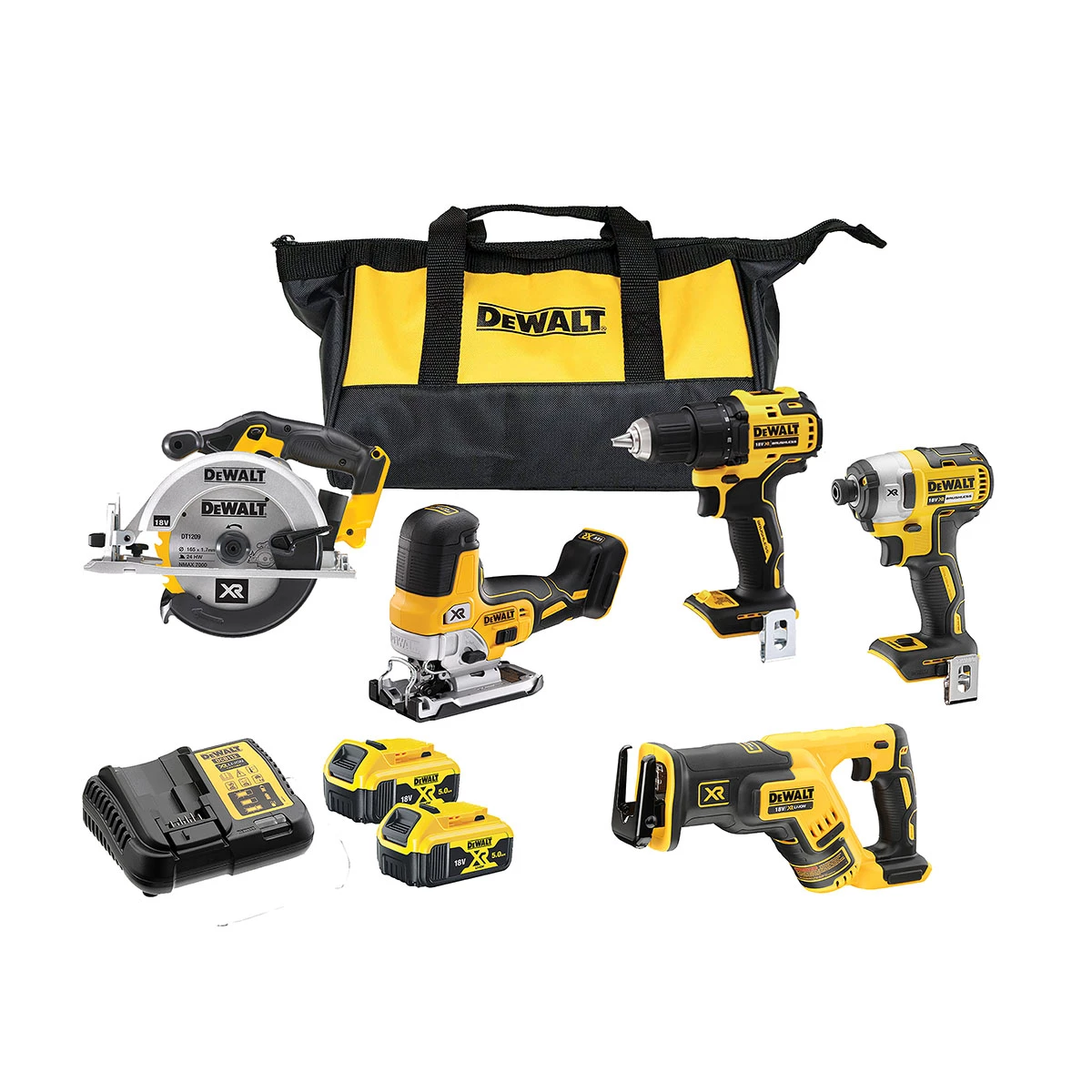 Verktygspaket Dewalt DCK501P2 18V 5 Maskiner Och 2X5Ah Batterier 3 Verktygspaket Dewalt DCK501P2 18V 5 Maskiner Och 2X5Ah Batterier