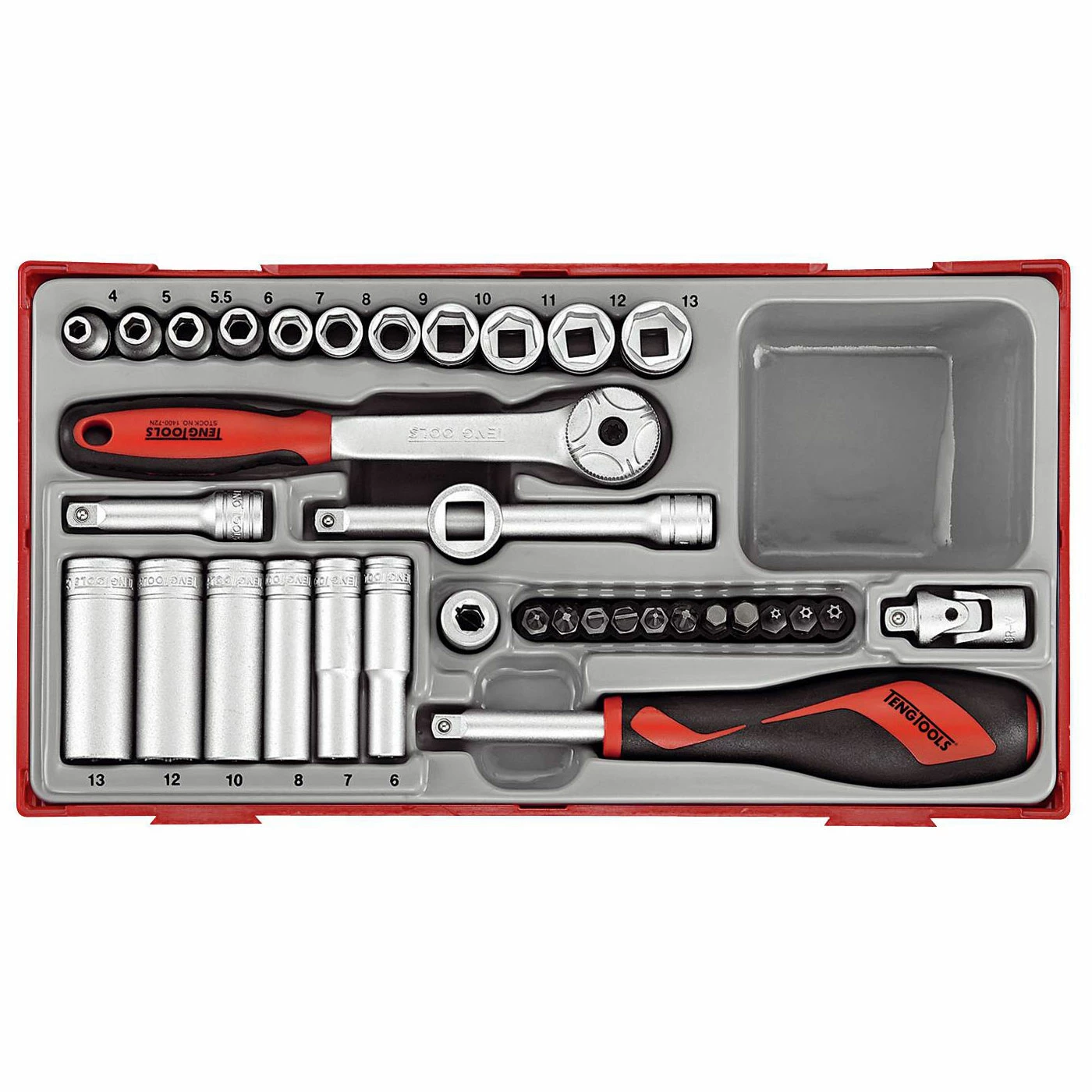 Hylsnyckelsats 35 Delar Med 1/4 Tum Fyrkantsfäste Teng Tools TT1435 3 Hylsnyckelsats 35 Delar Med 1/4 Tum Fyrkantsfäste Teng Tools TT1435
