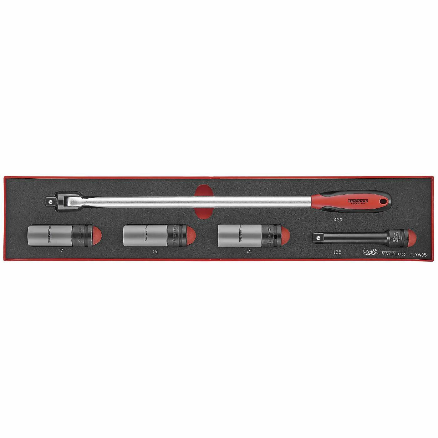 Hjulmutterhylssats 5 Delar Teng Tools TEXW05 3 Hjulmutterhylssats 5 Delar Teng Tools TEXW05